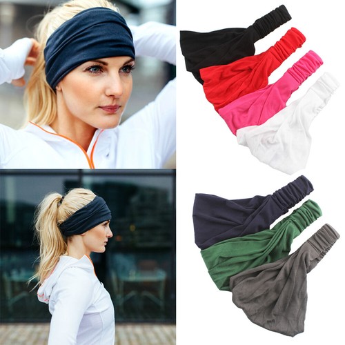 Women Lady Wide Sports Yoga Headband Stretch Hairband Elastic Hair Band Turba - Picture 1 of 19