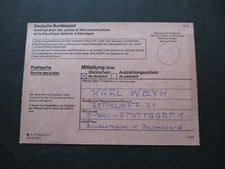 X156) Christkindl 6.1.1981 - UKZ 4 / Rückschein Dt. Bundespost - Blankostempel