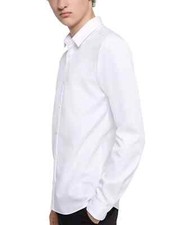 HUGO Men's Extra-Slim Fit Poplin Shirt Color White Size L Style 5043192319900