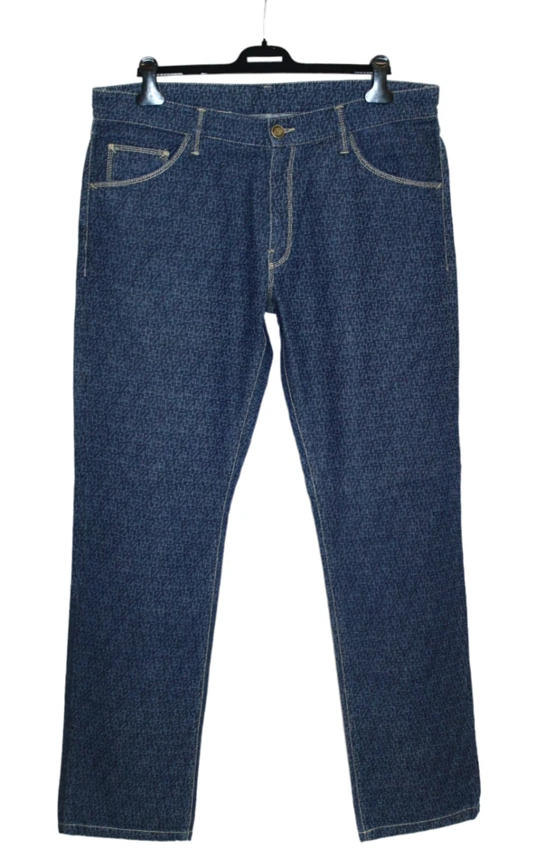 Pantalones de mezclilla Zilli Luxury monograma algodón y seda índigo Foto 2 de 4