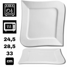 Speiseteller Porzellan Essteller Geschirr Flachteller Quadratisch Großwahl