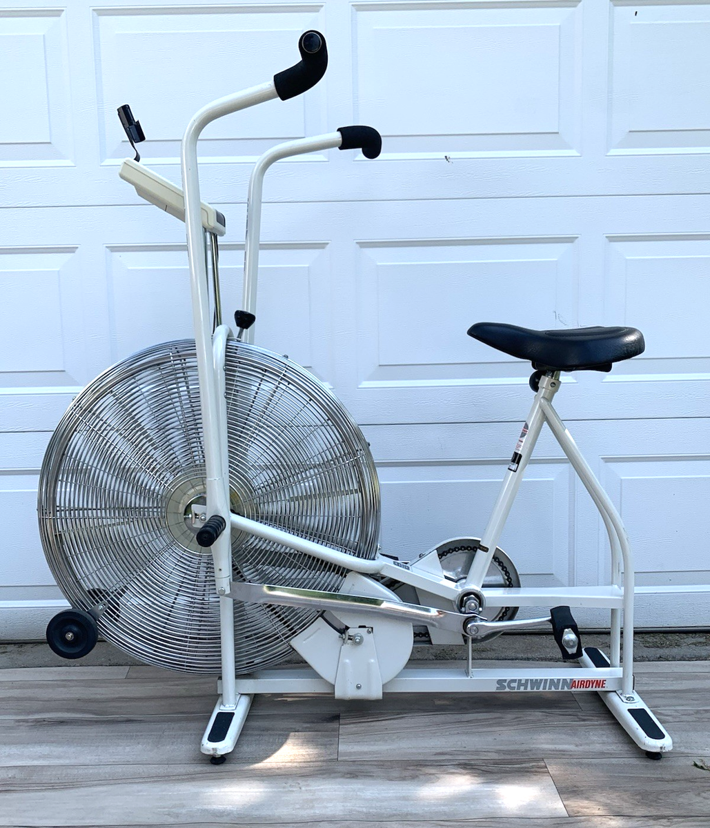 Vintage MCM White Schwinn Airdyne Dual Action Exercise Bike w