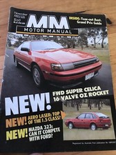 MOTOR MANUAL magazine nOV 1985 CELICA LASER 323 ALFA 90 75