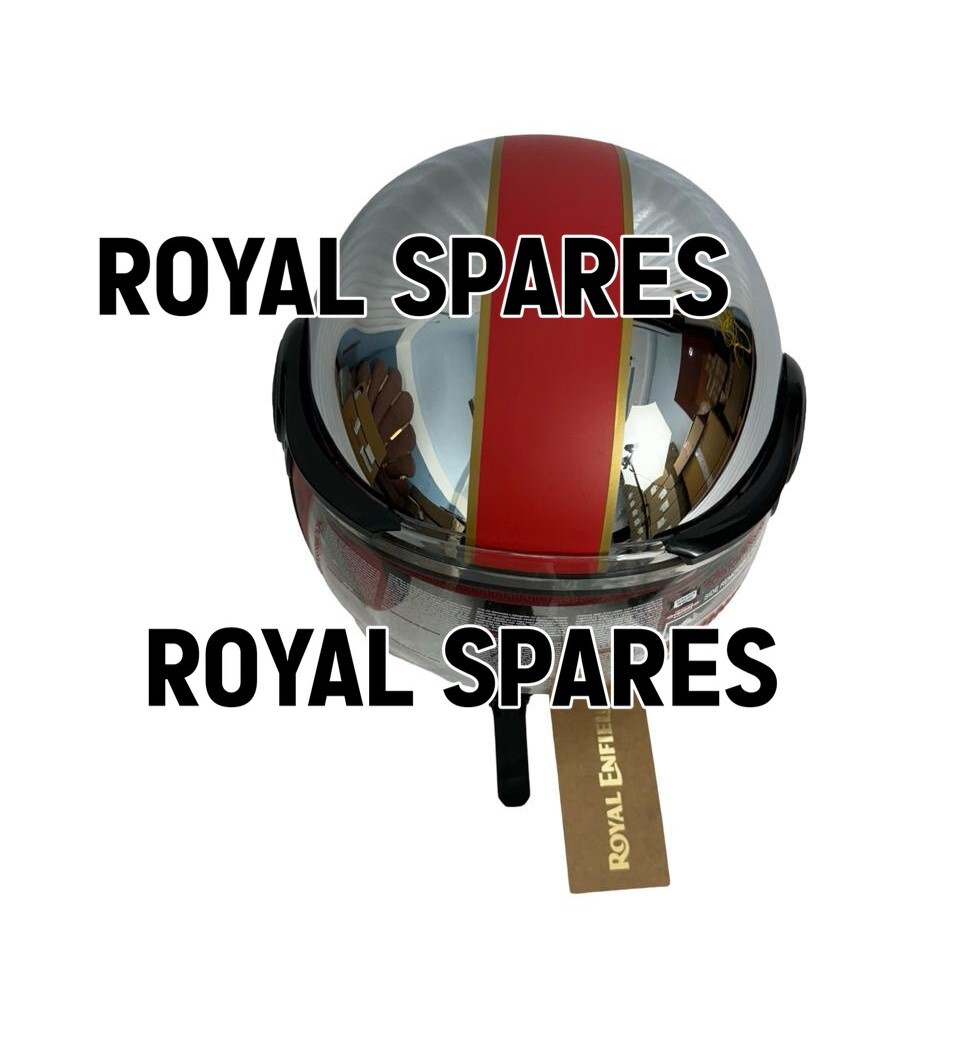 ROYAL ENFIELD CHROME RED OPEN FACE HELMET