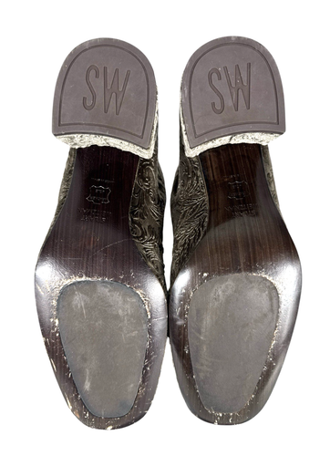 Stuart Weitzman Women's Bacari Velvet Block Heel Booties - Gray/Size 5.5 - Picture 10 of 17