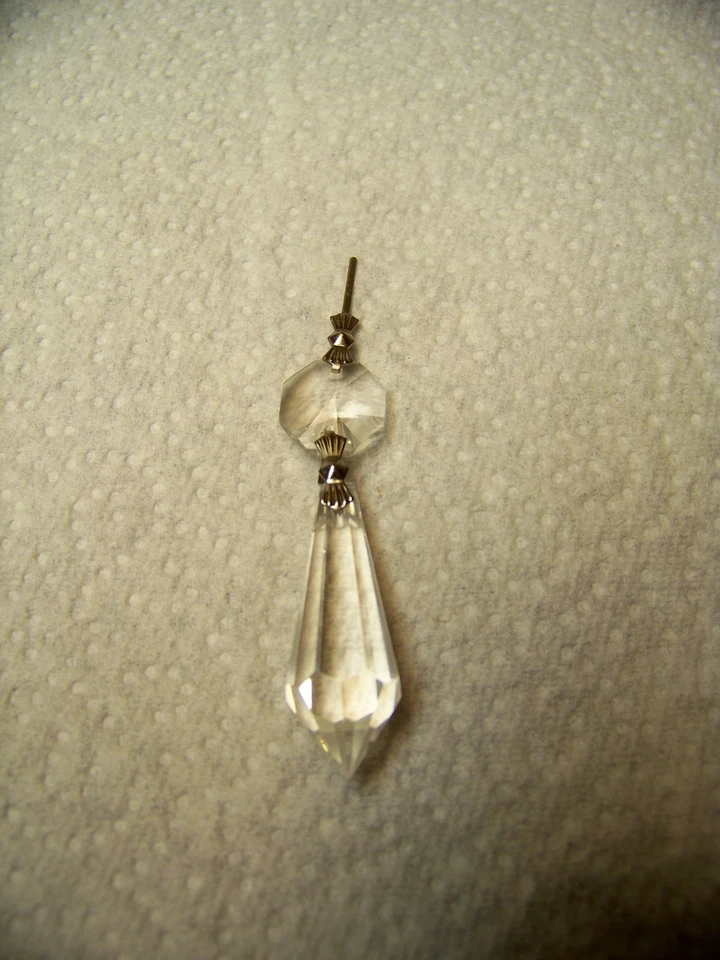 12- 2" AAA LEADED CRYSTAL PRISM CHANDELIER AUSTRIAN DROP SILVER CONNECTORS