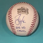BRANDON HYDE (Cubs) Signed Official 2016 WORLD SERIES Baseball Beckett w/ INSC