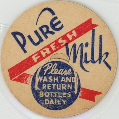 Milk Bottle Cap -generic- PURE FRESH MILK - Please WASH and RETURN BOTTLES DAILY