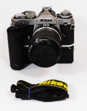Nikon FM3A vintage 35 mm hybrid shutter SLR camera, motor drive, tested