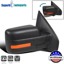 Fit 2007-2014 F150 Power+Heat Side Mirror+LED Turn Signal+Puddle Lamp Right Side