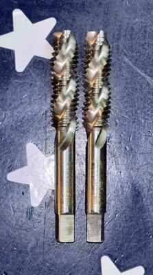 (2) Greenfield GTD 7/16-14 NC H3 3FL SPFL Spiral FLUTE Plug Tap 7/16    TWO TAPS