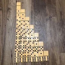 Vintage Puremco USA Butterscotch DOMINOES Marblelike 616 No Box Loose