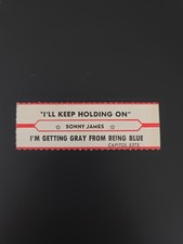 VTG Jukebox Title Strip SONNY JAMES~I'll Keep Holding On/I'm Getting Gray...1965