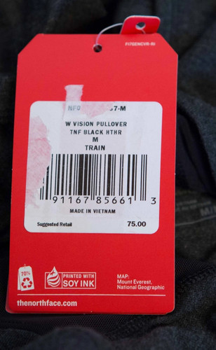 The North Face Vision Damenpullover schwarz meliert grau durchsichtig Oberteil M $ 75 neu mit Etikett - Bild 8 von 8
