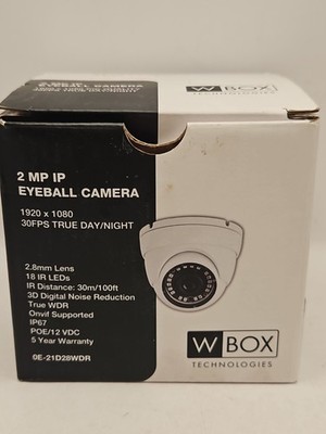 W Box 2MP IP HD Eyeball Dome Camera IP67 (White) 1920x1080 POE/12VDC