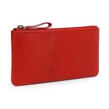 Red Genuine Leather Pencil Case for Men  Women - Small Pen Case 8" x 4"
