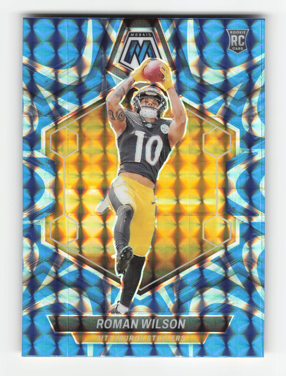 2024 Panini Mosaic #369 Roman Wilson Mosaic Reactive Blue