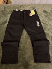 Levi  s 505 Regular Fit Jeans Men  s 38x32 Black Stretch Levi  s Flex NEW