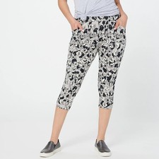Logo by Lori Goldstein Women's MP Gray Animal French Terry Lounge Capri Pants