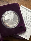 1990-S American Silver Eagle Proof with Box & COA 🇺🇸