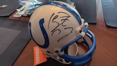 Peyton Manning Autographed Mini Football Helmet Before Rookie Season-Athlon COA