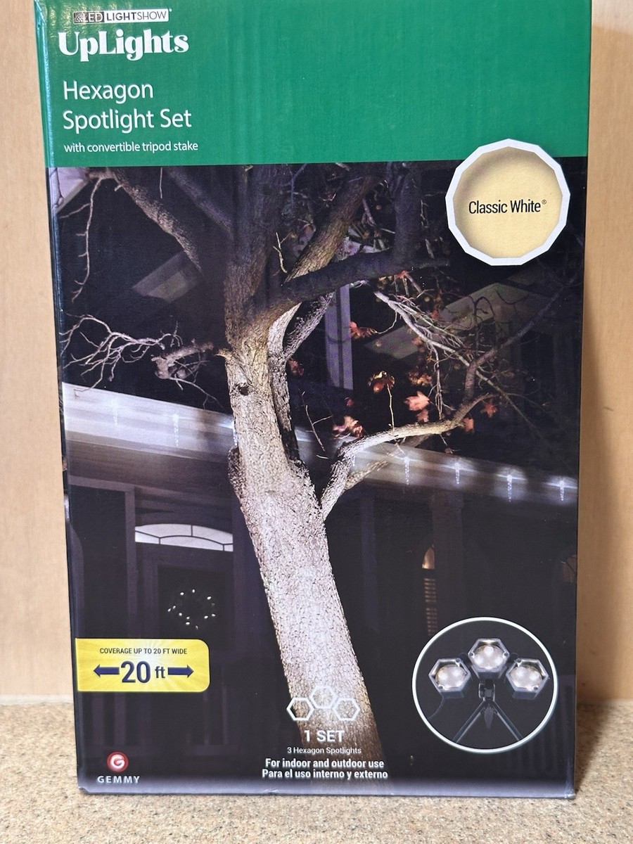 LED Christmas Spotlight Projector Light Hexagon White Landscape
