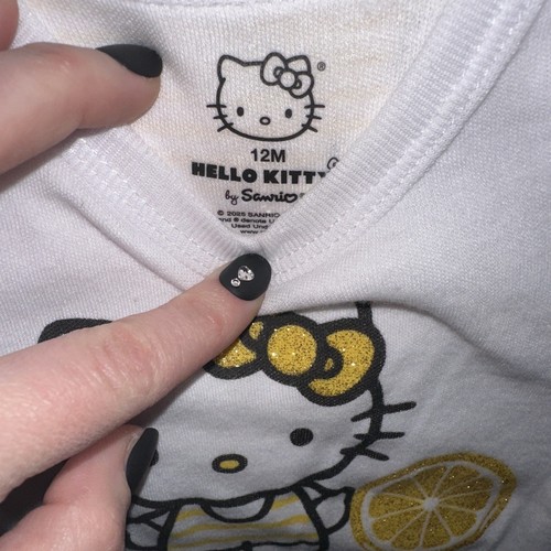 Hello Kitty Juego de 3 Piezas Bebé Una Pieza Talla 12M Verano Limonada Brillo Nuevo con Etiquetas - Imagen 5 de 5
