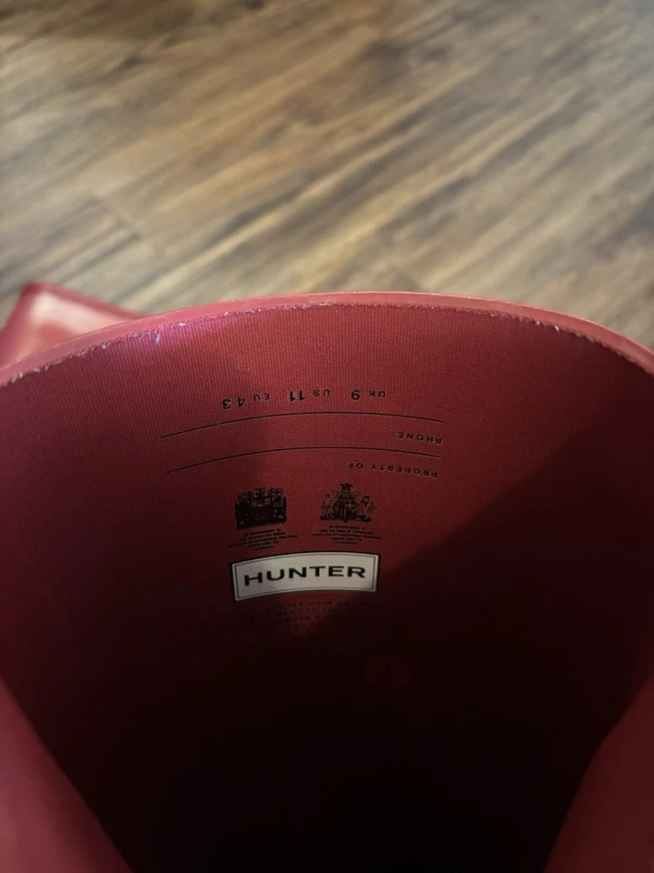 LOOK Hunter Original Botas Altas Wellington Rojo Militar Talla 11 Alto Brillo Foto 4 de 4