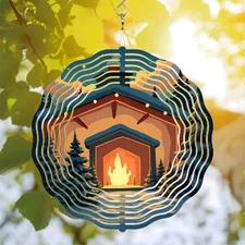 MetalHanging Wind Spinners with Circular Concentric Design-Beautiful Wind Chimes