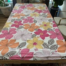 Retro Floral Duvet Cover Full/Queen Large Pink Orange Tropical Flowers