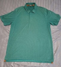 Rohan Stratum Polo Shirt Men  s Large L Green Stripes Walking Hiking