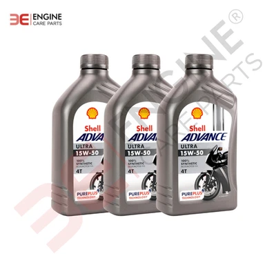 Shell Advance Ultra 4T 15W-50 Aceite De Moto Sintético 3 Litros (1L X 3) - Imagen 1 de 4