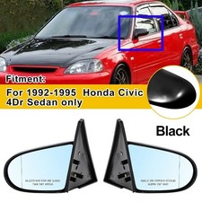 For 1992-1995 Eg 4dr Honda Civic Spoon Side Door Manual Mirrors Black Usa For 1992-1995 Eg 4dr Honda Civic Spoon Side Door Manual Mirrors Black Usa