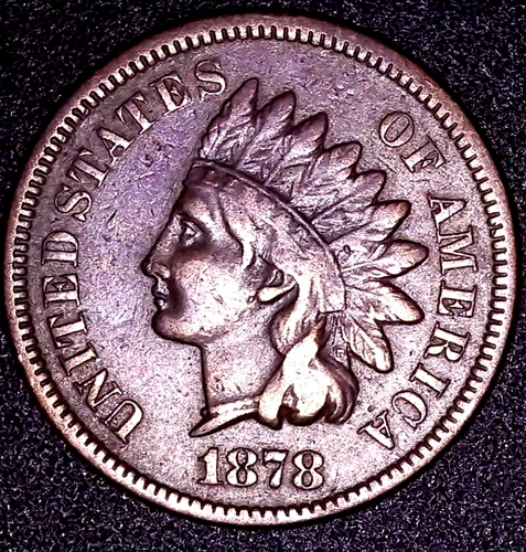 1878 INDIAN HEAD PENNY 1C, VF/XF GRADE