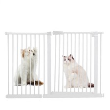 30-69" Extra Wide Baby/Dog Gate, Auto Close, Pressure Mounted Pet Door for Doorw