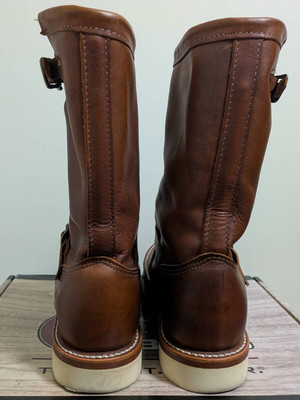 CHIPPEWA　MOCBOOTS　US7.5E Chippewa 97877 Leather Brown Moc Toe Engineer Boots Size US7