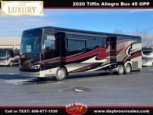 20 Tiffin Allegro Bus 45 OPP Luxury Class A RV Diesel Coach Motorhome Fireplace