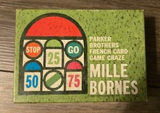 VINTAGE 1962 Parker Brothers MILLE BORNES French Auto Racing Card Game Near Comp