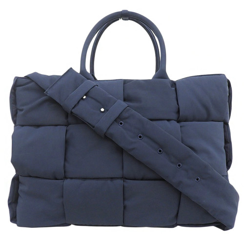 BOTTEGA VENETA Padded Large Arco 765066 V30V2 Tote Nylon Navy Unisex Bag #TYB526