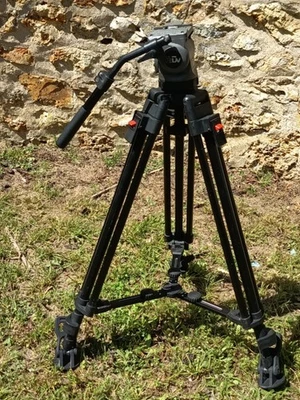 CARTONI HiDV tète Video fluide sans plaque + Trépied Aluminium tripod no vinten - Photo 1/4