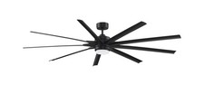 Fanimation Odyn 84" Indoor/Outdoor 9-Blade Ceiling Fan with Light in Black