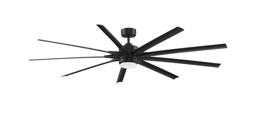 Fanimation Odyn 84" Indoor/Outdoor 9-Blade Ceiling Fan with Light in Black - Picture 1 of 2