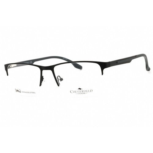 Chesterfield Men's Eyeglasses Matte Black Metal Half Rim Frame CH 69XL 0003 00 Chesterfield Men's Eyeglasses Matte Black Metal Half Rim Frame CH 69XL 0003 00