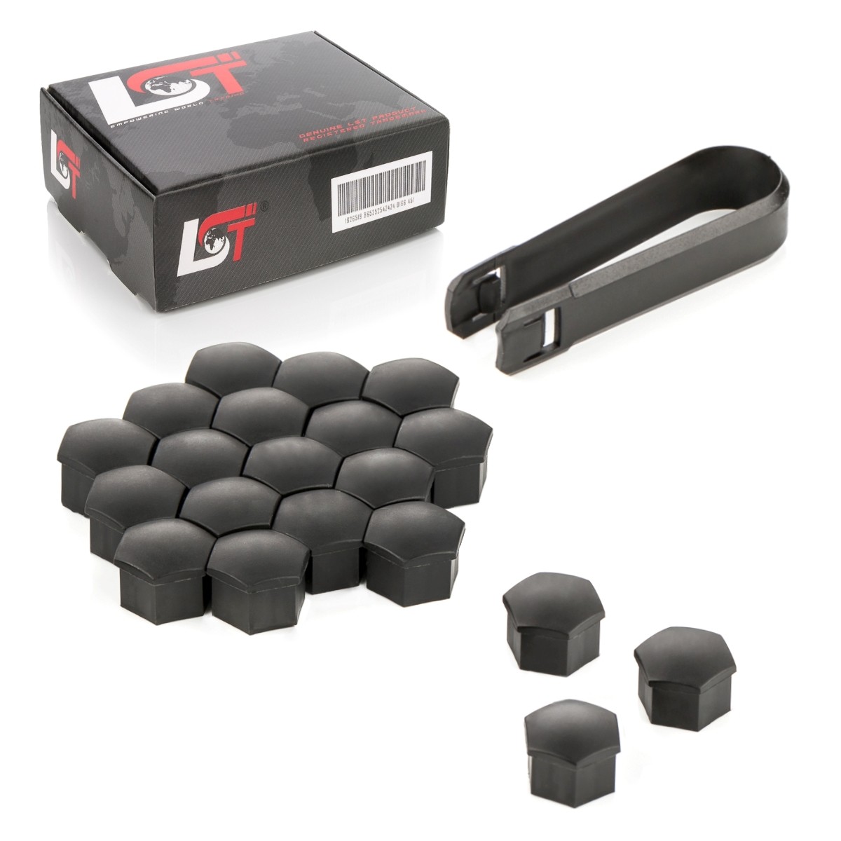 20X Wheel Nut Caps Black Matte 17Mm For ALFA ROMEO