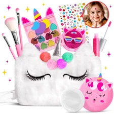 ULOVEME Kids Real Makeup Kit for Little Girls - Real, Non Toxic, Washable Mak...