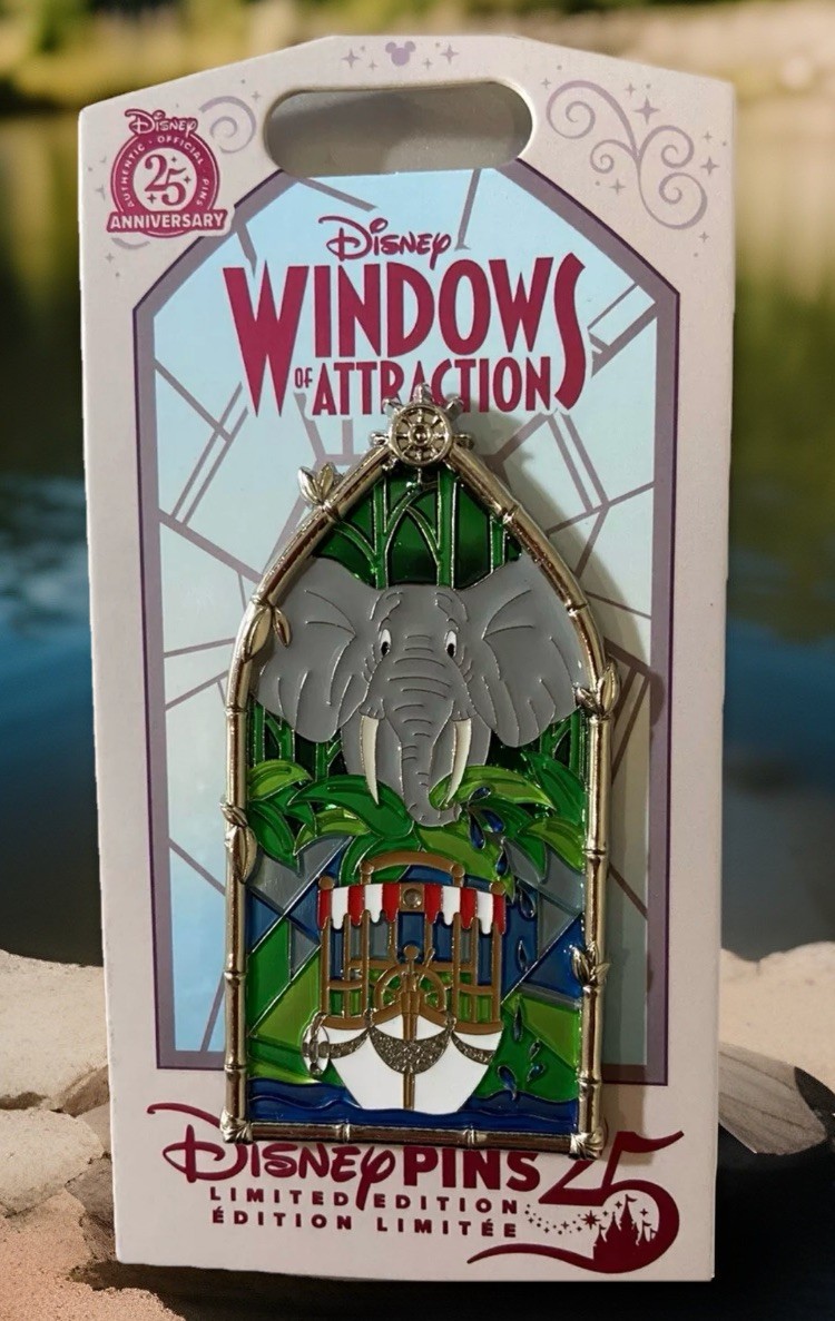 Disneyland Window of Attraction Pin Jungle Cruise Disney Park Elephant 2025