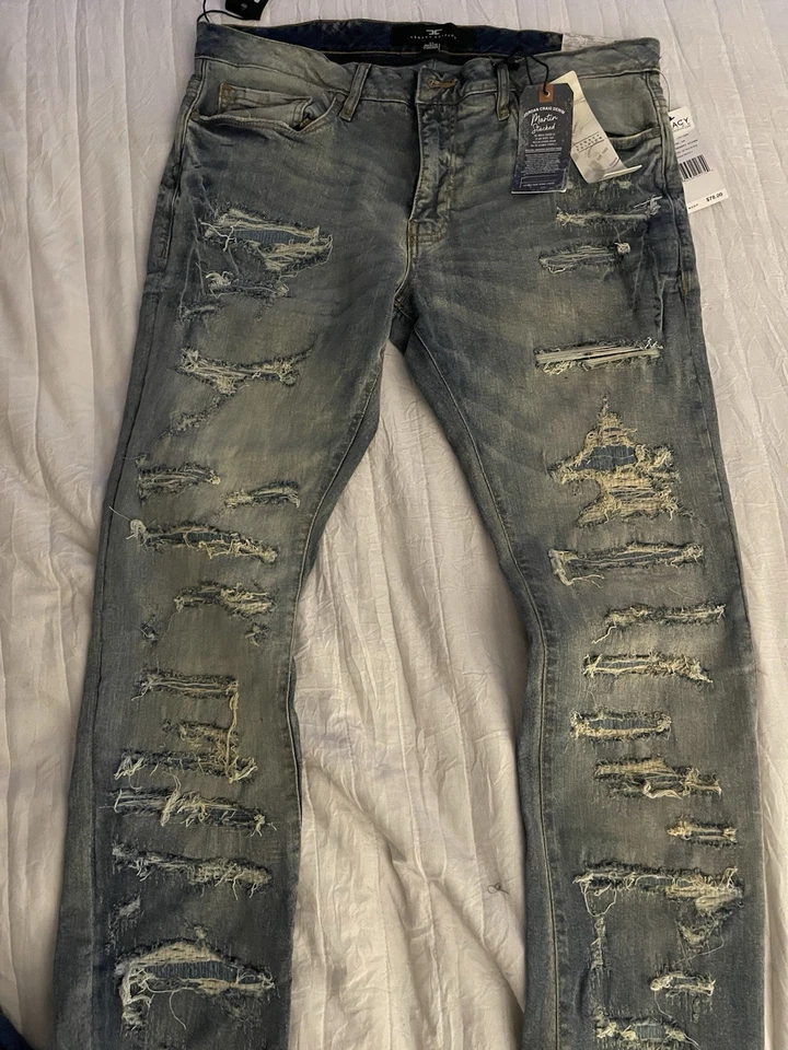 Pantalones de mezclilla para hombre Jordan Craig desgastados Foto 2 de 3