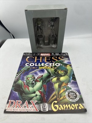 Eaglemoss Marvel Chess Collection Special Mag with Drax the Destroyer & Gamora
