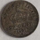 Lot of 2 Foreign Coins 1867 20 Centimes 1900 Great Britain 1 Shilling Silver — photo 3
