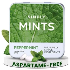 Simply Mints | Peppermint Breath Mints | Pack of Six (270 Pieces Total) |